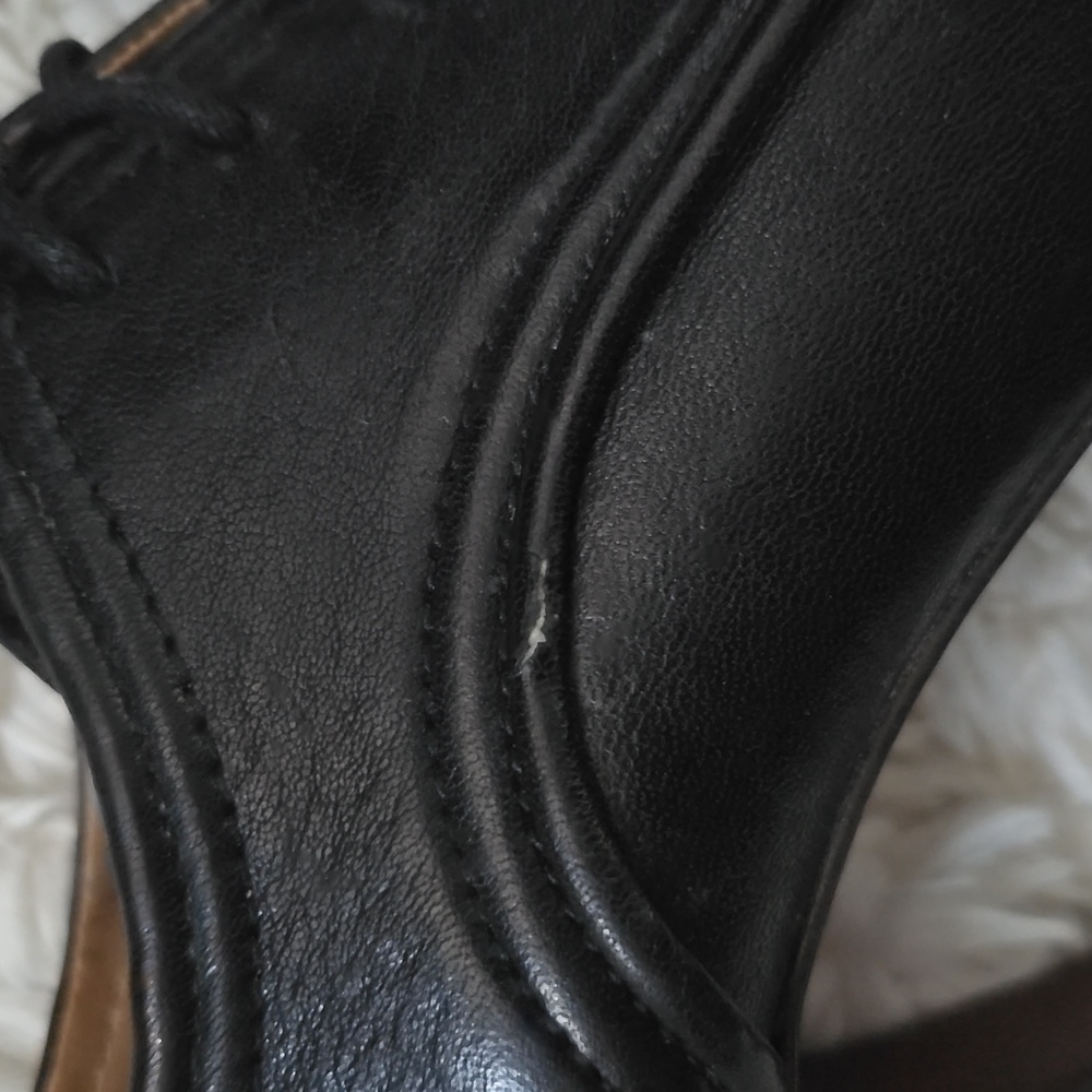 Frye Ava Oxford Heels Lace-up Leather Booties Boot Black Size 10 - Picture 3 of 11
